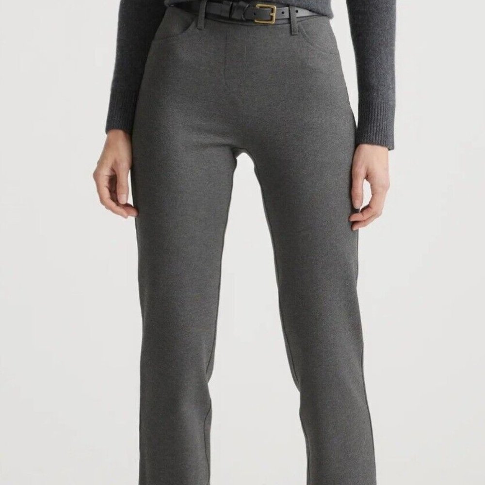 Quince NEW Ultra-Stretch Ponte Straight Leg Pant in grey Size SMALL
